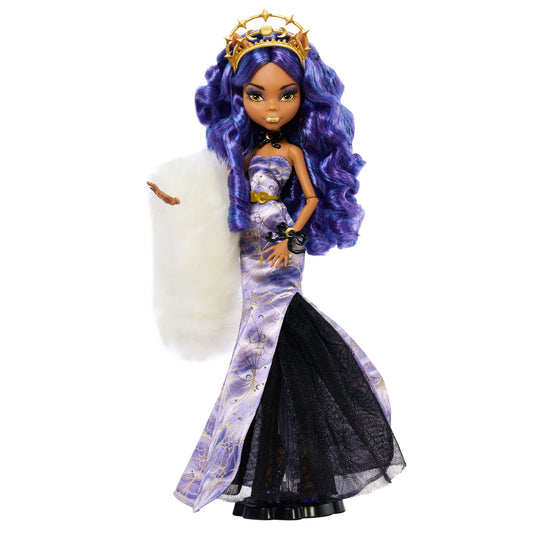 Monsterhigh-F¨ºtes de Fin D¡¯Ann¨¦e-Poup¨¦e Clawdeen Wolf Robe Violette