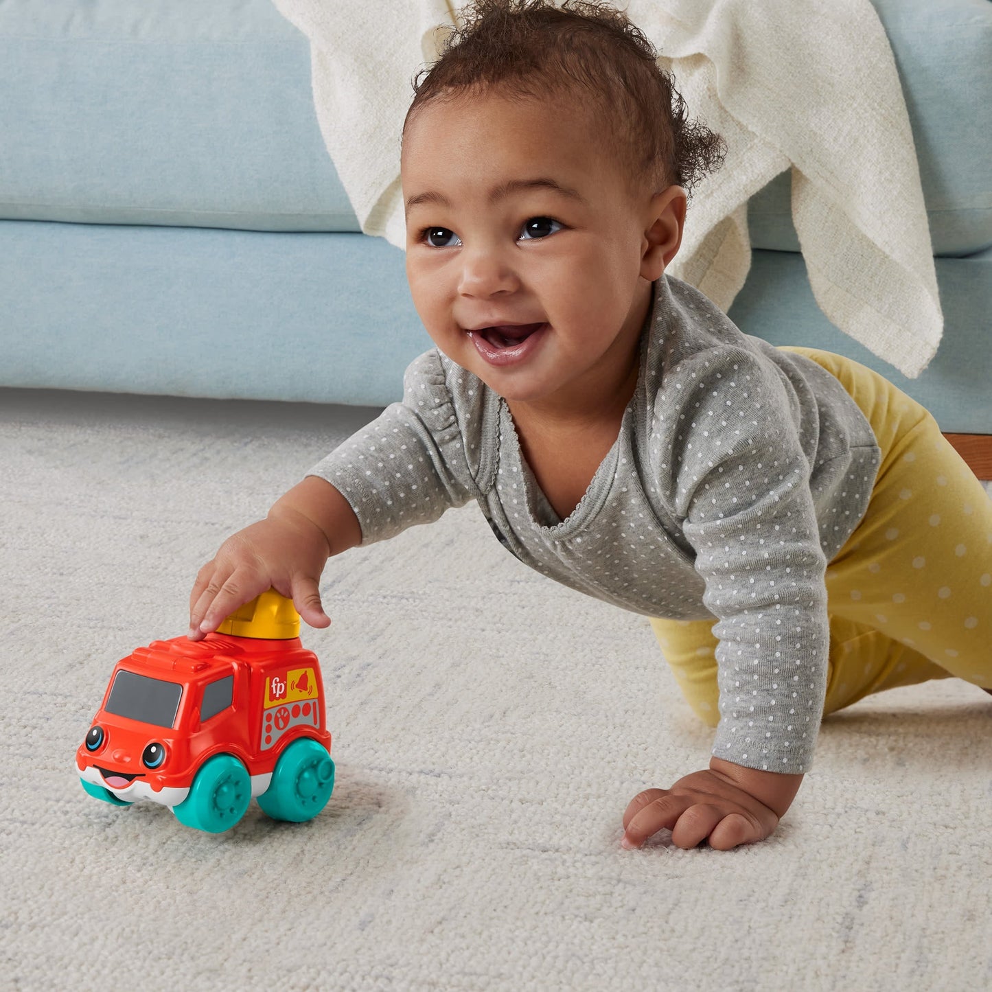 Fisher-Price  Camion de Pompiers Sonore, Jouet ¨¤ Pousser Pour B¨¦b¨¦s