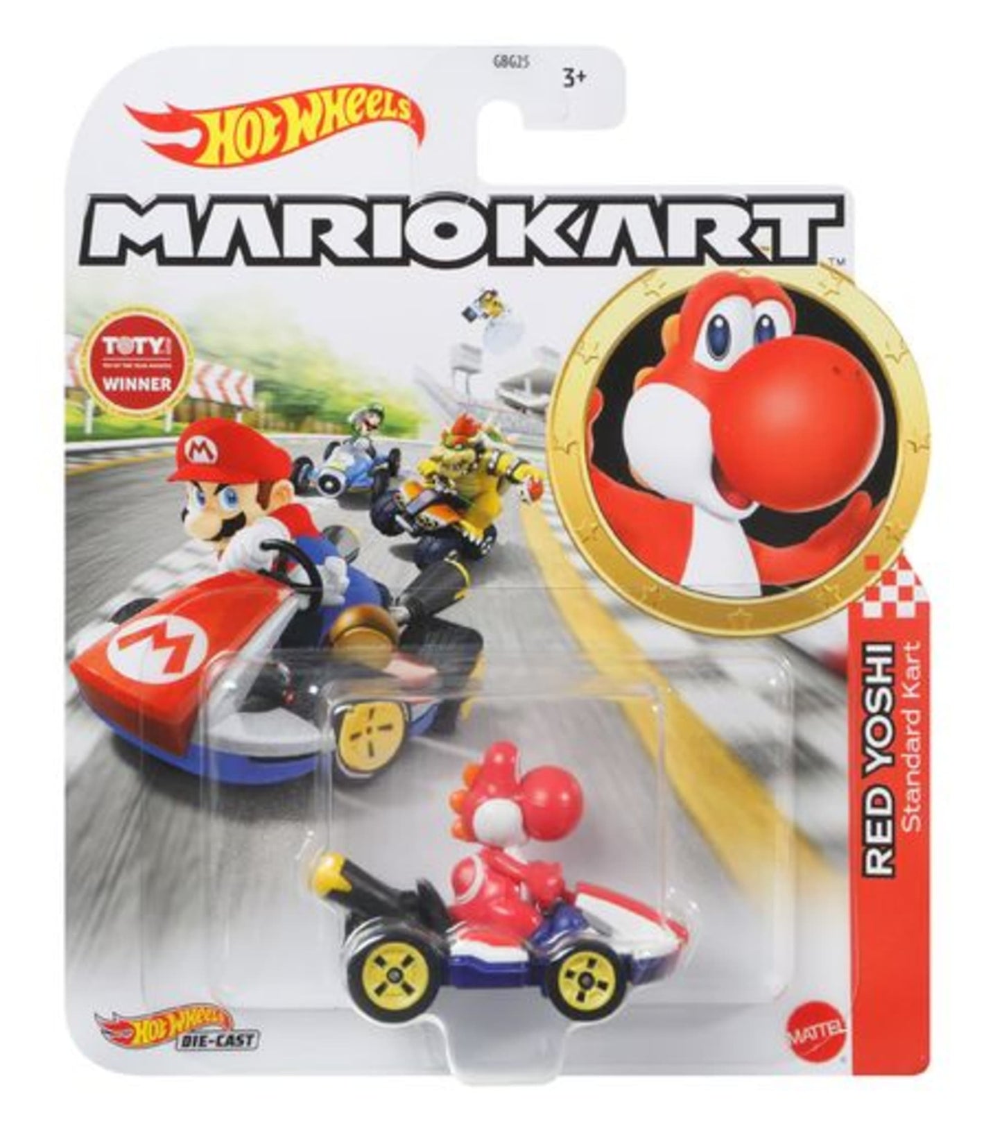 Hot Wheels Mario Kart Ve¨ªculo de Brinquedo Kart Padr?o Yoshi Vermelho