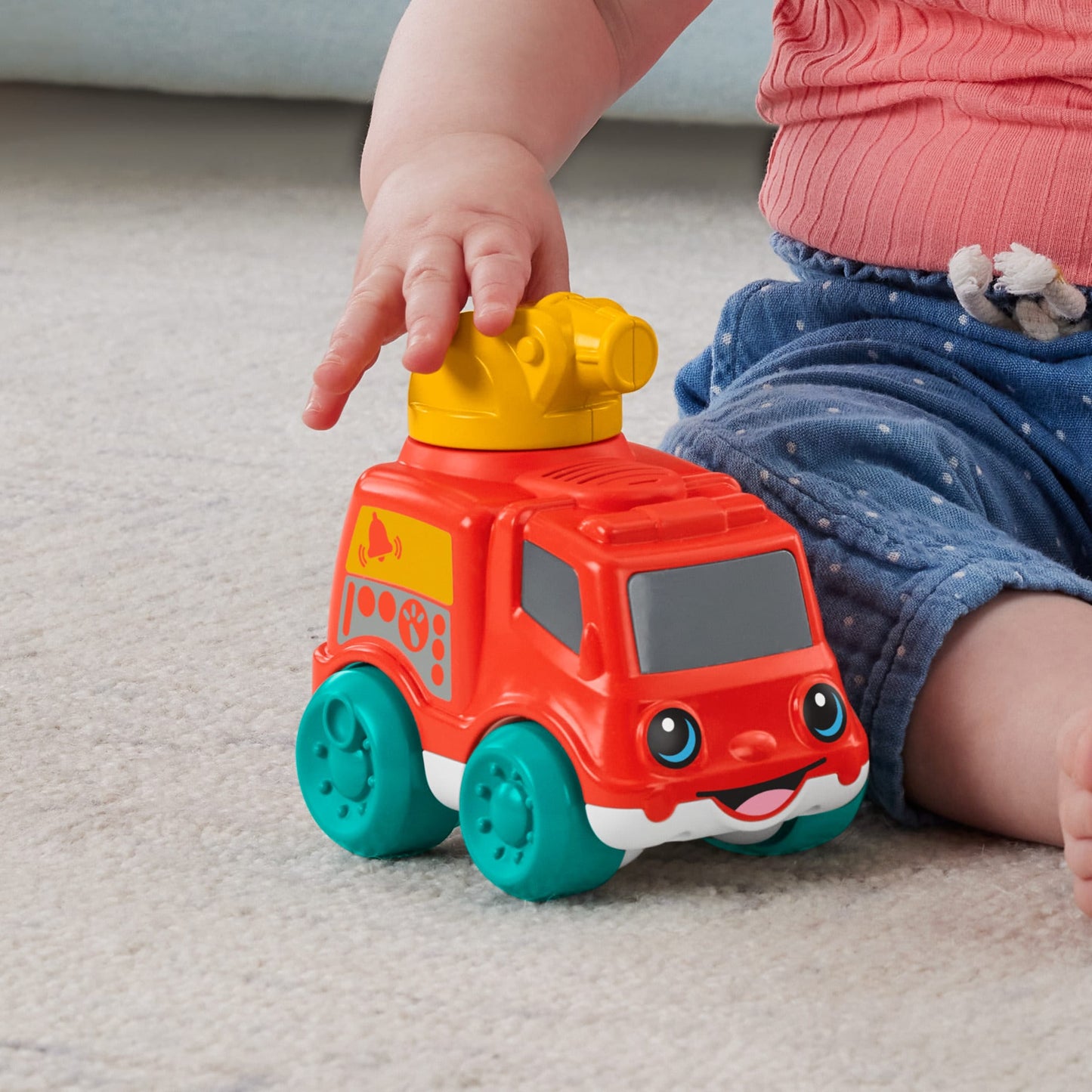 Fisher-Price  Camion de Pompiers Sonore, Jouet ¨¤ Pousser Pour B¨¦b¨¦s