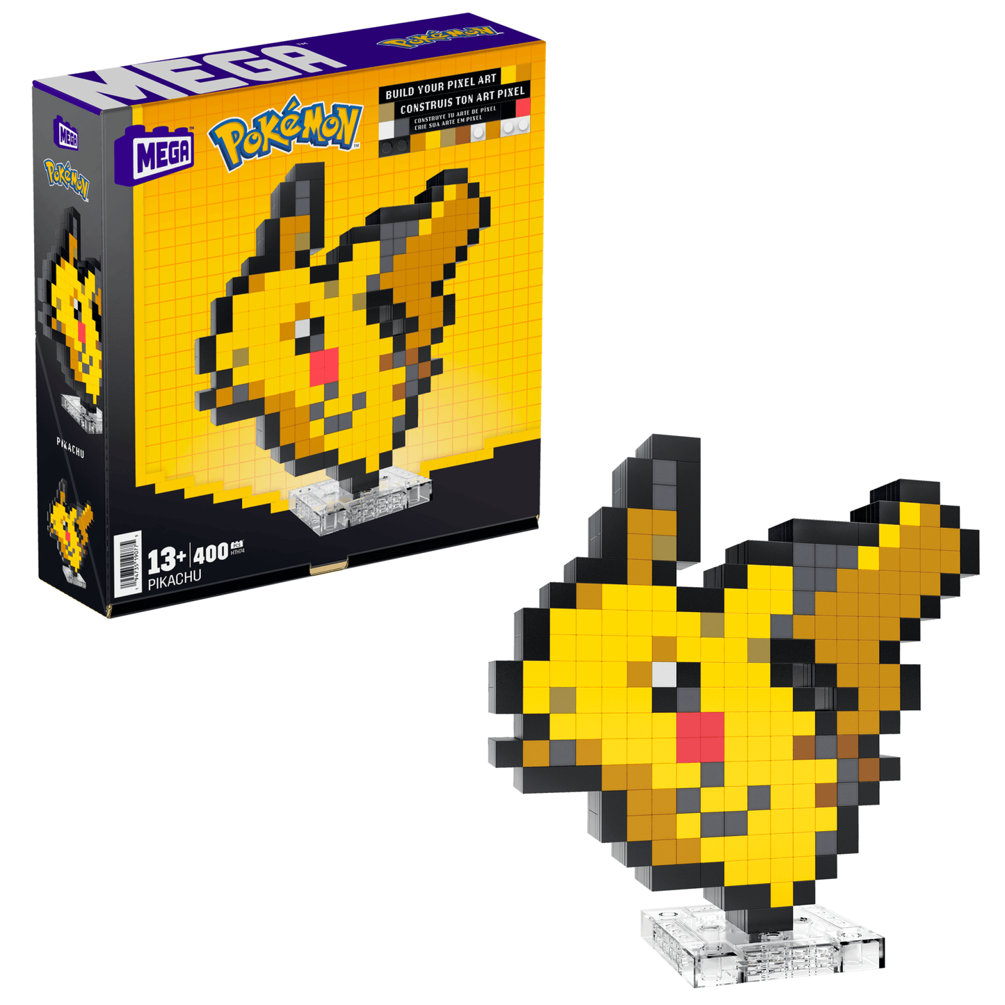 MEGA Pok¨¦mon Pikachu Building Toy Kit (400 Pieces) Retro Set For Collectors