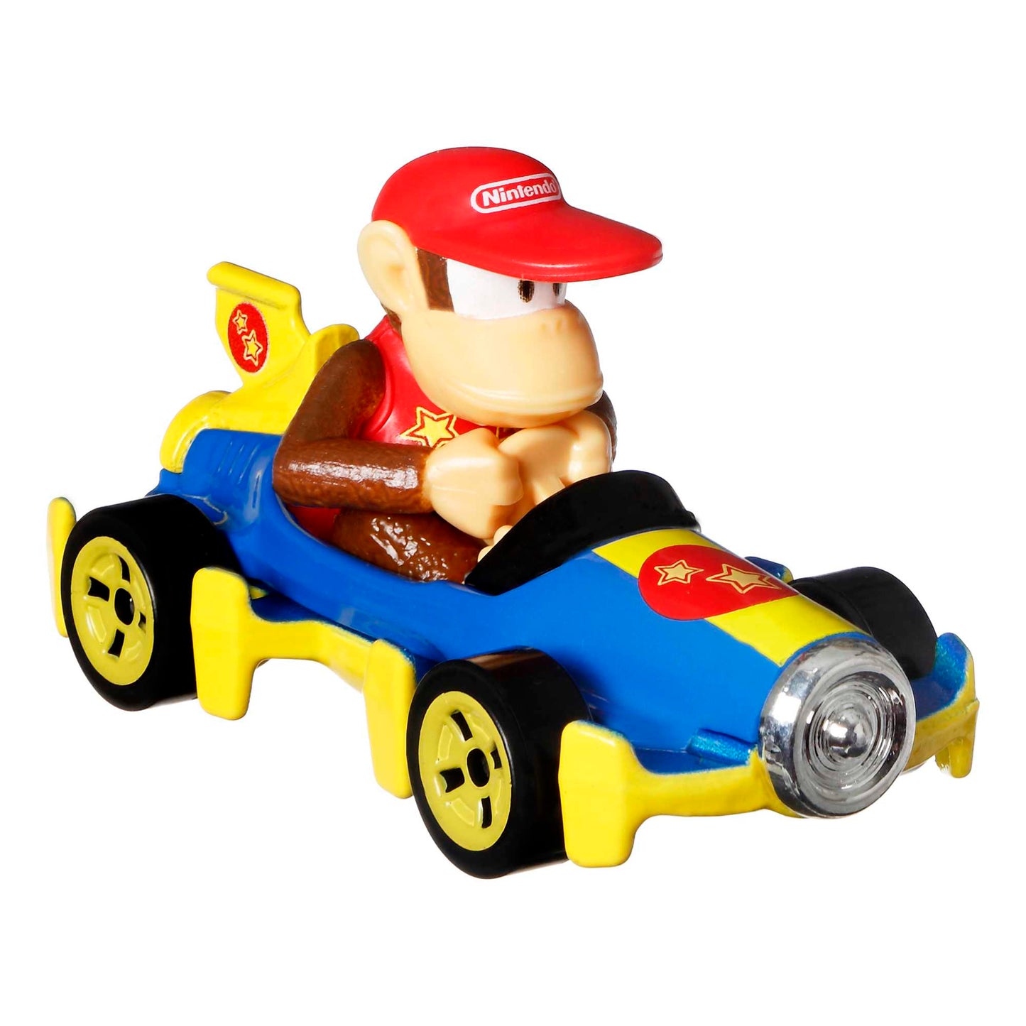 Hot Wheels Mario Kart Veh¨ªculo de Juguete Paquete de 4 con Diddy Kong, Waluigi, Toad y Yoshi azul