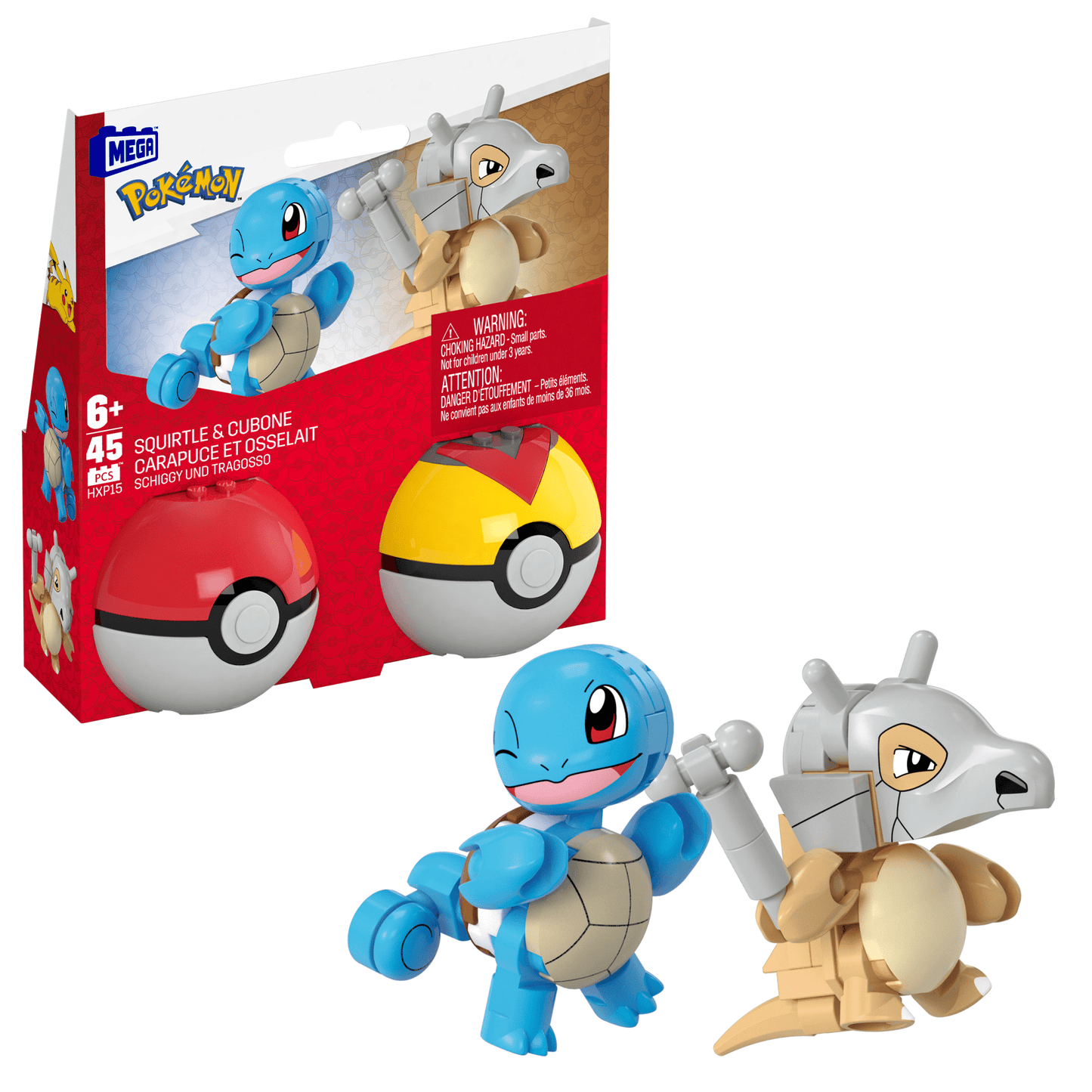 MEGA Pok¨¦mon Pok¨¦ Ball Building Toy Kits With 2 Action Figures (45 Pieces) For Kids