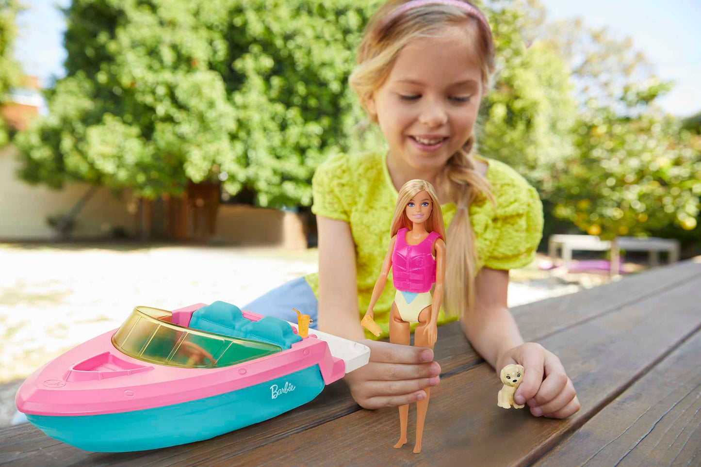 Barbie Conjunto de Brinquedo Barco aqu¨¢tico com Boneca