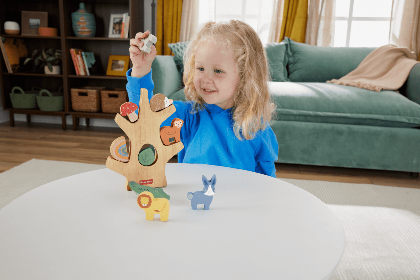 Fisher-Price Arbre D¡¯¨¦quilibre en Bois, Empilage, 10 ¨¦l¨¦ments
