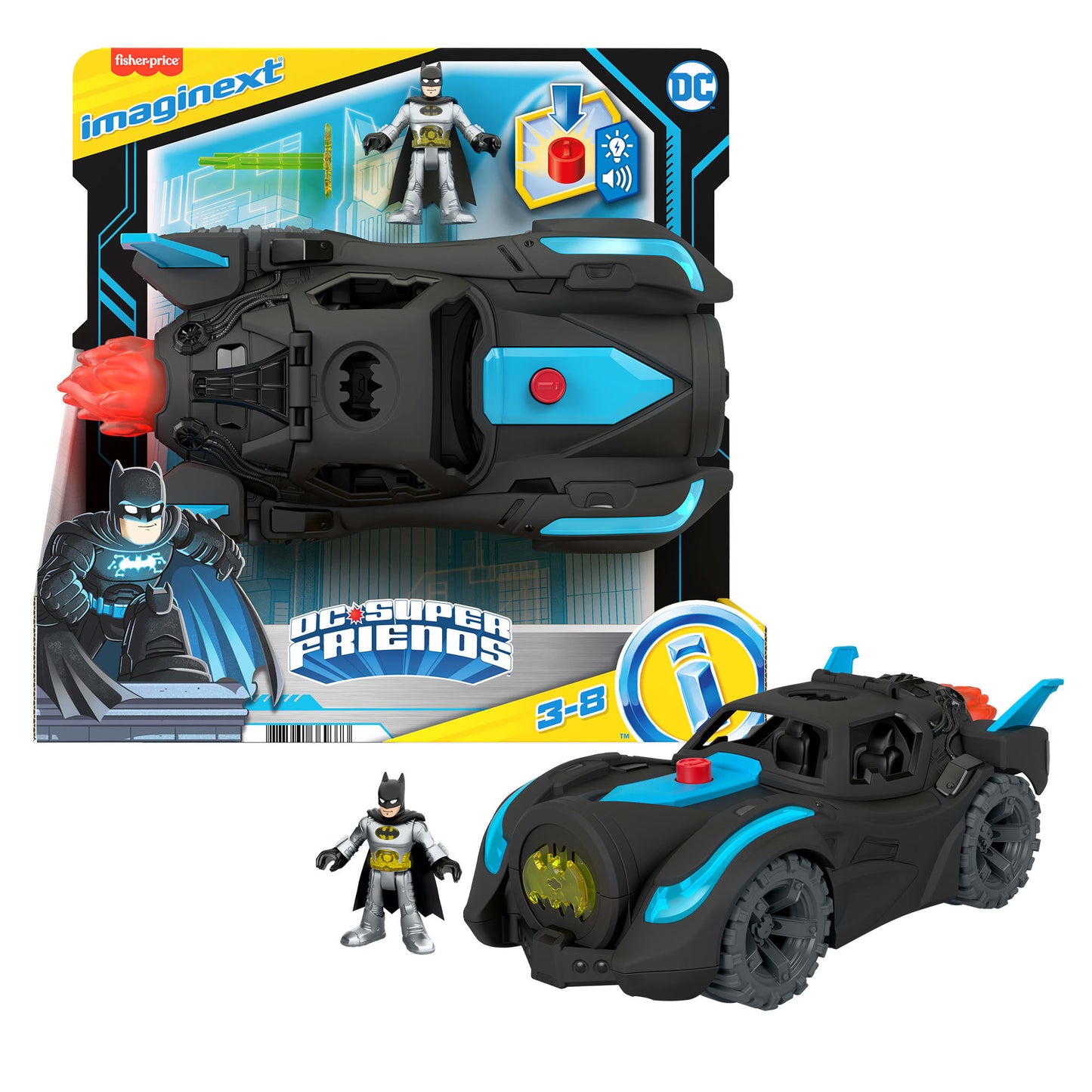 Imaginext DC Super Friends Figura de A??o Batm¨®vel Bat-Tech Deluxe